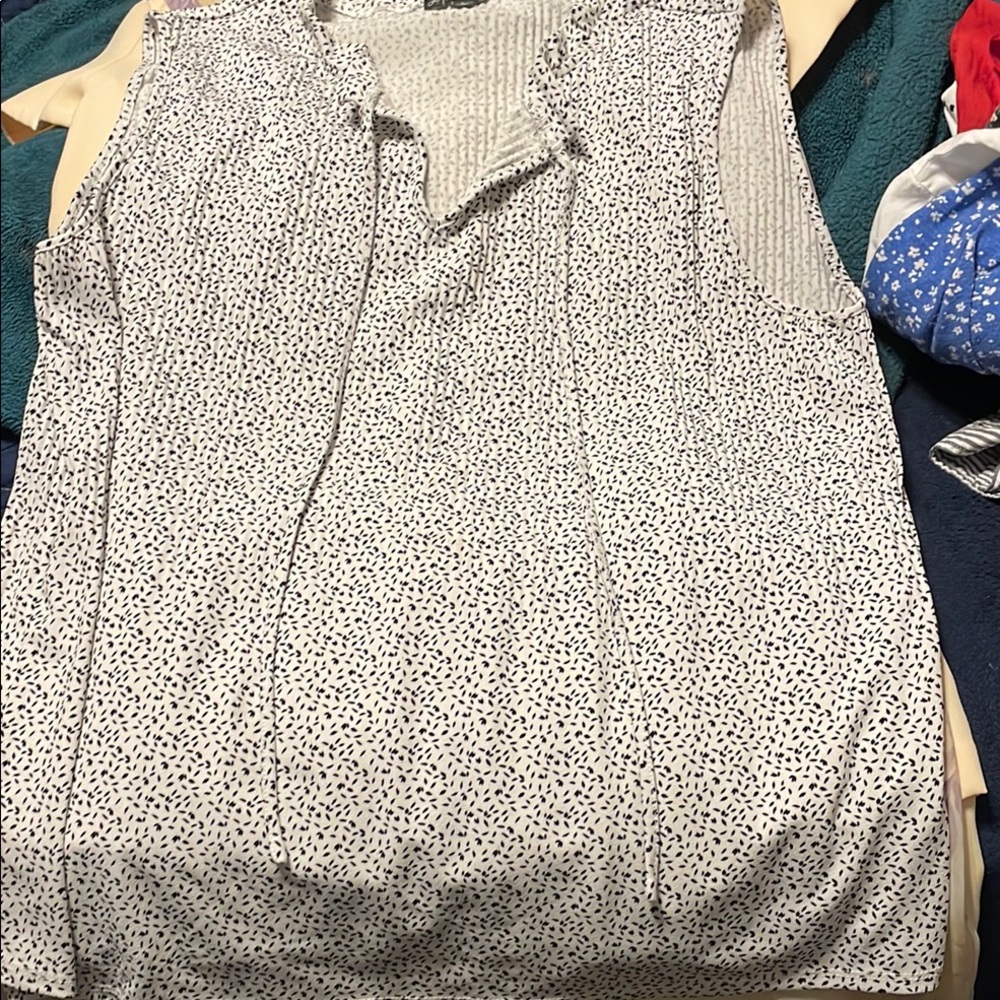 Adrianna Papell White Tie Front Blouse